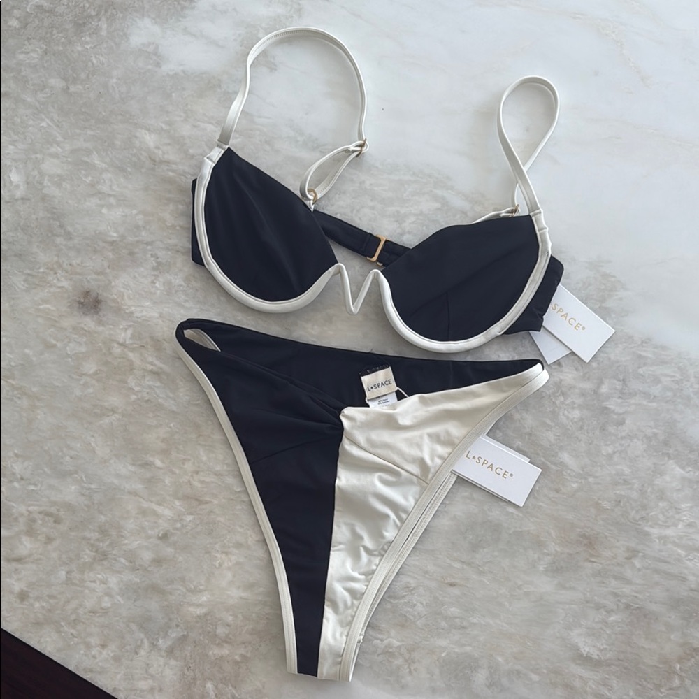 L*Space Black & White Bikini Set